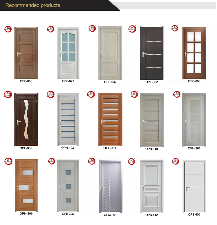 Hot Sale Interior Glass PVC Wood Top Grade Standard Size Inn Door for Room