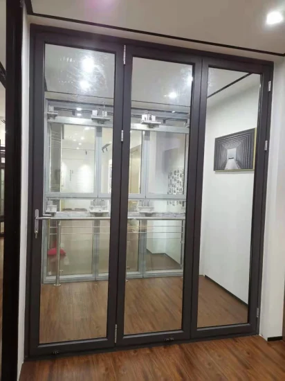 Puertas plegables para Interior/Exterio, diseños modernos, aleación de aluminio, vidrio templado doble, puerta plegable para Patio